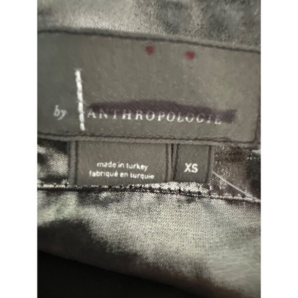 Anthropologie The Somerset Maxi Tiered Dress Metallic Shine Silver Grey Size XS - Picture 7 of 7